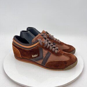 Vintage Keds Retro Size Men 5.5 Women 6.5 Brown Gold Black Leather Suede Shoes